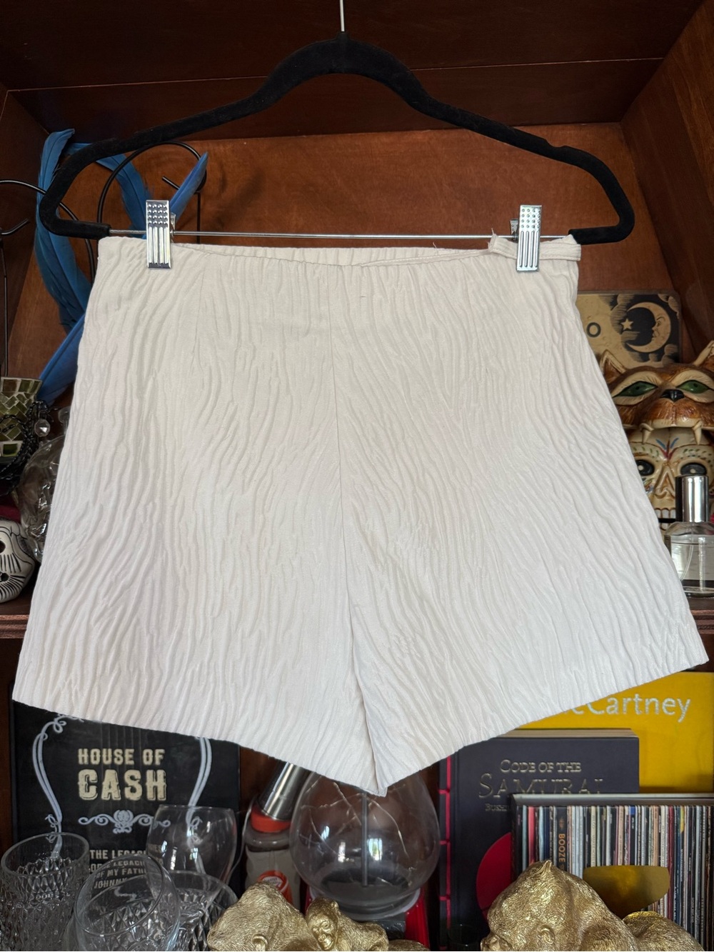 Zara - Ruched Textured Wrap Skort Gold Hardware Side Buckle - Women’s Small - Picture 5 of 6